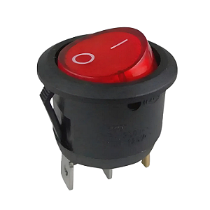 Botão Interruptor Com Led Redondo Simples - Vermelho 10a -250v