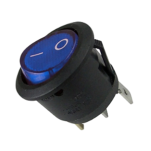 Botão Interruptor Com Led Redondo Simples - Azul 10a -250v