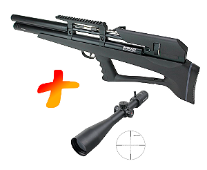 Carabina Pressão PCP P35 Blackened Cal. 5.5mm - Artemis + Luneta Victoptics 6-24x50 SFP
