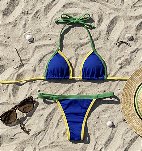 Conjunto Brasil azul fio dental