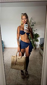 Top jade + calcinha de regular+ saia pareo