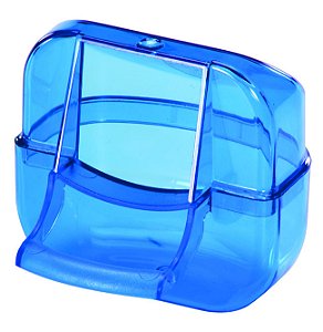 COMEDOURO LUXO EXTERNO AZUL COM POLEIRO INTEGRADO 2GR