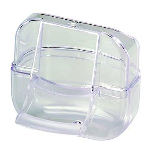 COMEDOURO LUXO EXTERNO TRANSPARENTE COM POLEIRO INTEGRADO 2GR