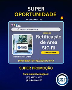 Curso de Retificação de Área com ênfase no Sistema de Informações Geográficas do Registro de Imóveis (SIG-RI)
