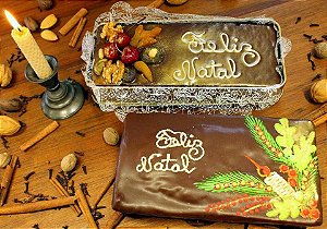 Bolo de mel " Feliz Natal "