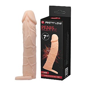 Capa peniana com extensor de 5 cm e anel para escroto - PRETTY LOVE