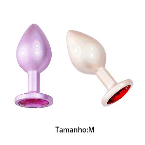 Plug Anal de Luxo com Pedra Acrílico usando nova tecnologia - Tamanho M