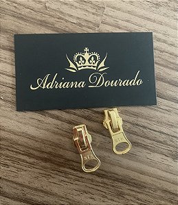 Cursor com puxador zíper metal e premium dourado