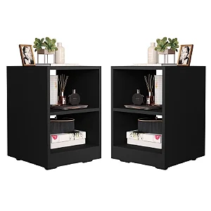 Kit 2 Mesa Cabeceira cor preto