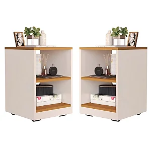 Kit 2 Mesa Cabeceira cor off