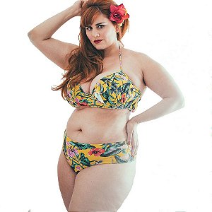 Parte de baixo Biquíni Plus Size Amarelo
