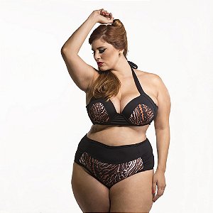 Top Biquíni Plus Size Animal Print Bojo