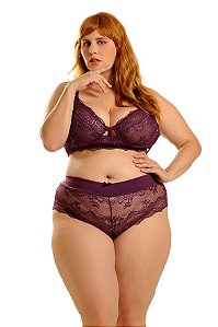 Sutiã Plus Size Sem Bojo Renda com Aro Uva