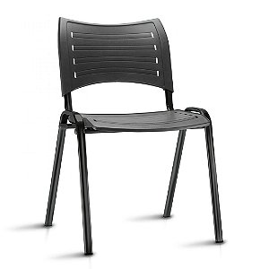 Cadeira Fixa Estrutura em metal tubo oblongo assento e encosto em plástico de alta resistência modelo ISO