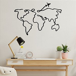 Mapa Mundi - modelo 02 - Desenho Decorativo relevo para parede casa quarto sala