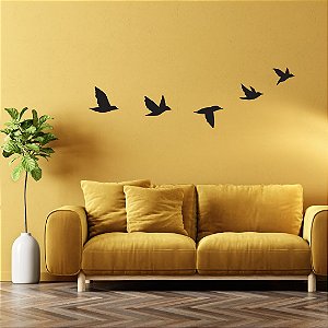 Conjunto de Pássaros - Desenho Decorativo 3D relevo para parede casa quarto sala