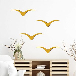 Kit Pássaros - Desenho Decorativo 3D relevo para parede casa quarto sala