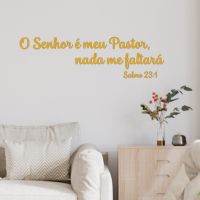 Salmo 23:1 O Senhor é meu Pastor, nada me faltará - Frase sala, ACRILICO ESPELHADO