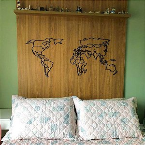 Mapa Mundi - modelo 01 - Desenho Decorativo relevo para parede casa quarto sala