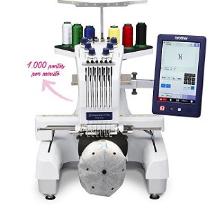 Máquina De Bordado Doméstica DE 6 Agulhas Com Bastidor De Boné BROTHER  PR670EDV - Mundo das Maquinas de Costura