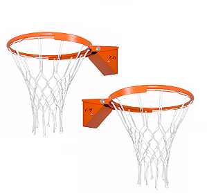 Par Aro Basquete Oficial Retrátil Com Molas e Rede
