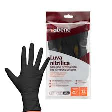 Luva de Nitrilo Preto s/ pó 12 unidades - Vabene