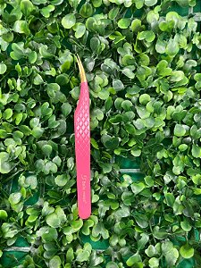 Pinça Golfinho Bella Moça Rosa Ponta Dourada