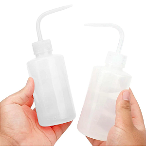 Frasco Almotolia Pisseta Bico Curvo Transparente