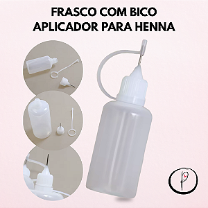Frasco Aplicador 50ml de Alta Precisão para Henna e Sobrancelhas Profissional