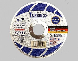 Disco De Corte Para Ferro Inox Alumínio Turbinox 4.1/2  X 1mm x 7/8"