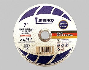 Disco de Corte para Ferro / Inox Turbinox 7" X 1/16" X 7/8"