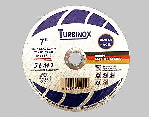 Disco Corte para Ferro e Inox Turbinox 7" 1/8" Pct c/10pçs