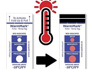 Etiqueta para Refrigeração WarmMark 25°C 8horas 1 janela