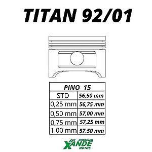 PISTAO KIT TITAN 125 1992-2001 SMART FOX 0,50
