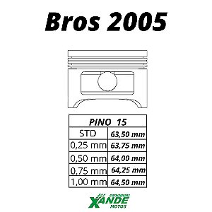 PISTAO KIT NXR BROS 150 OHC ATE 2005 KMP 1,50