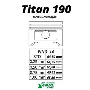 PISTAO KIT TITAN 150-160-190 [64,50MM] (PINO 14) ZAYIMA TAXADO  STD