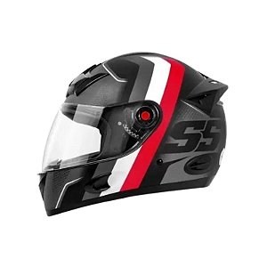 CAPACETE MIXS MX5 SUPER SPEED BRILHANTE X PRETO C/ CINZA C/ VERMELHO 58