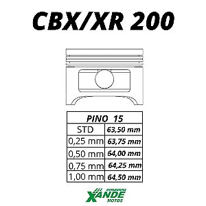 PISTAO KIT CBX 200 / XR 200  KMP 1,50