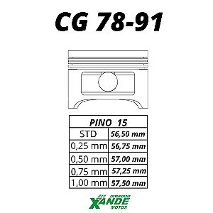 PISTAO KIT CG 125 1978-1991 KMP 0,75