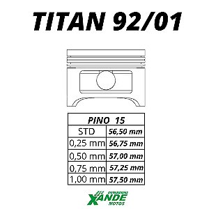 PISTAO KIT TITAN 125 1992-2001 KMP 0,25