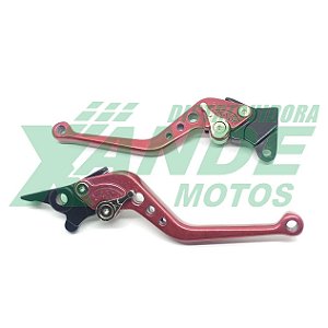 MANETE COM REGULAGEM PAR CBX 250 / CBX 200 / CB 300 VERMELHO COMETA