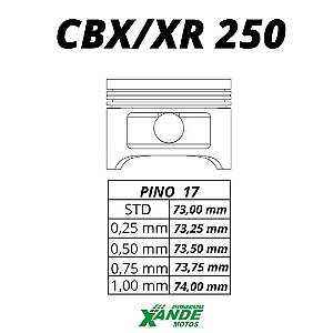 PISTAO KIT CBX 250 / XR 250  KMP/ RIK 3,00