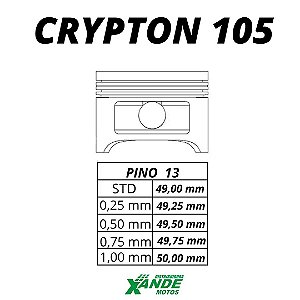 PISTAO KIT CRYPTON 105 / ZIG 100 2009-14  VINI 0,25