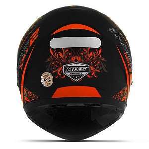 CAPACETE MIXS MX FOKKER RACING GIRLS 2 PRETO C/ LARANJA 58