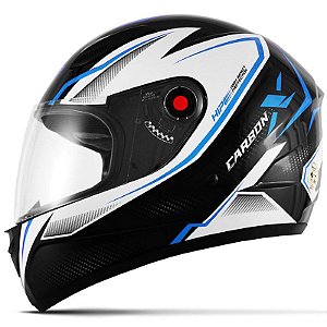 CAPACETE MIXS FOKKER CARBON X PRETO BRILHOSO C/ AZUL 62