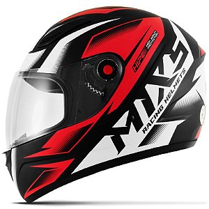 CAPACETE MIXS FOKKER STORM PRETO FOSCO C/ VERMELHO 60