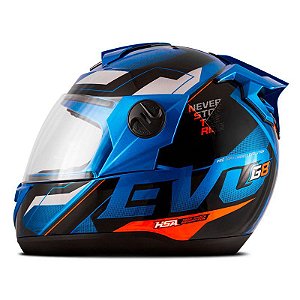 CAPACETE PRO TORK EVOLUTION 788 G8 EVO BRILHANTE AZUL C/ LARANJA 60