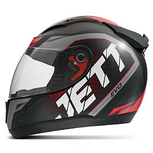 CAPACETE PRO TORK JETT EVO LINE PRETO BRILHOSO C/ VERMELHO 60