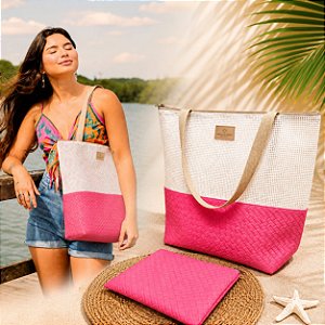 Tote Bag - Trançado Luxo Chiclete