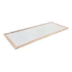 Bandeja Espelhada Rose Gold 25x10cm